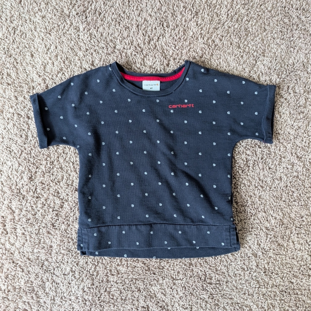 Carhartt Navy Blue Polka Dot Girls Top 4T